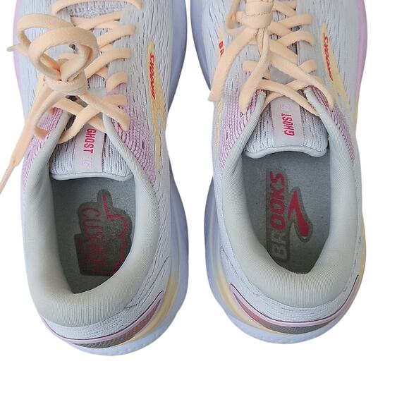 Brooks Womens Ghost 16 Running Walking Grey White Pink Shoe Size 9.5 - Picture 6 of 8